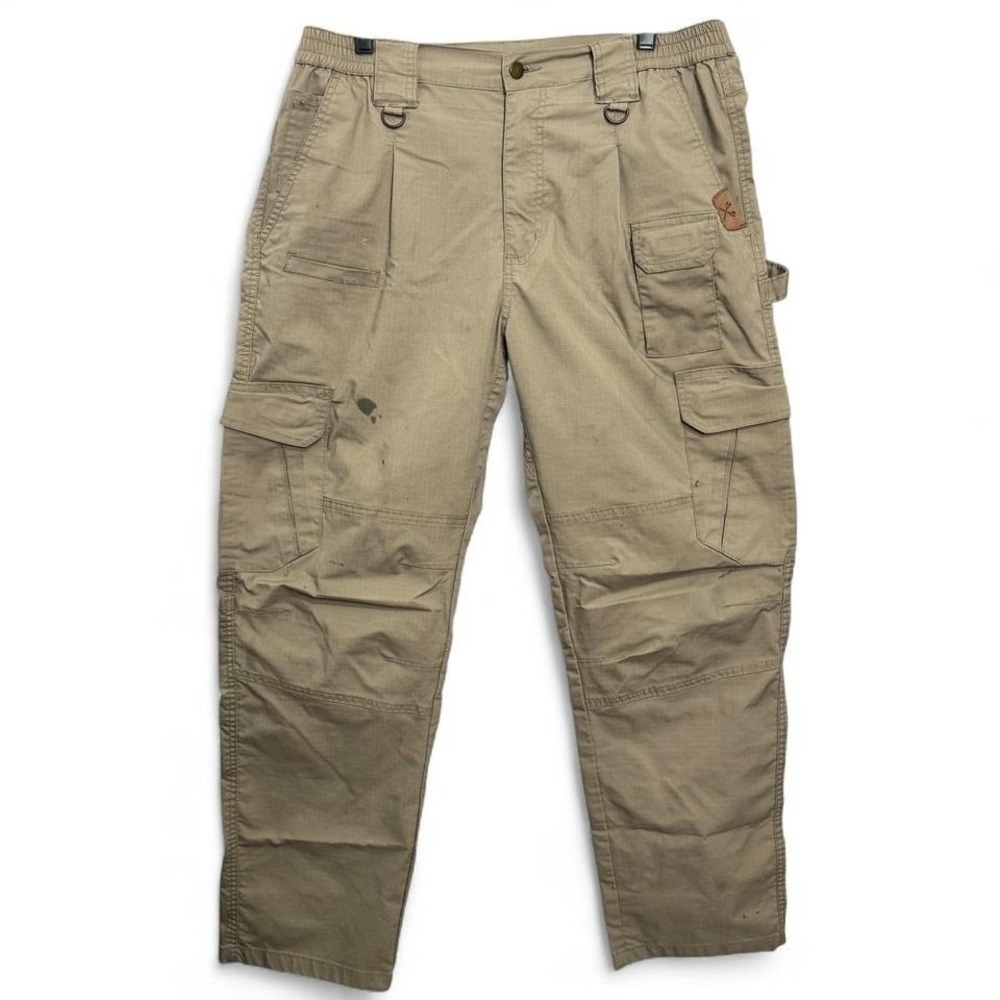 Tactical Utility Cargo Pants Khaki Ripstop Work Military Hiking Outdoors 38x32
